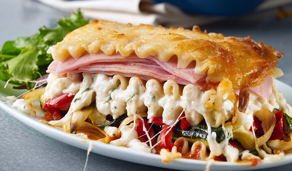 Olymel lasagna with ham, grilled vegetables and ricotta